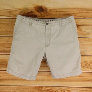 Article 365 Shorts Mens Size 40 Beige 100%‎ Cotton Chinos Pockets Flat Front